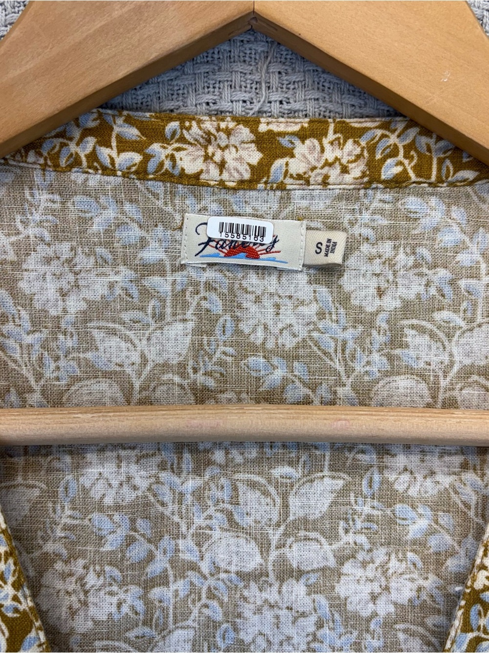 Faherty Women Floral Linen Blend Long Prairie Havana Dress Size S Boho Buttoned - Picture 3 of 9